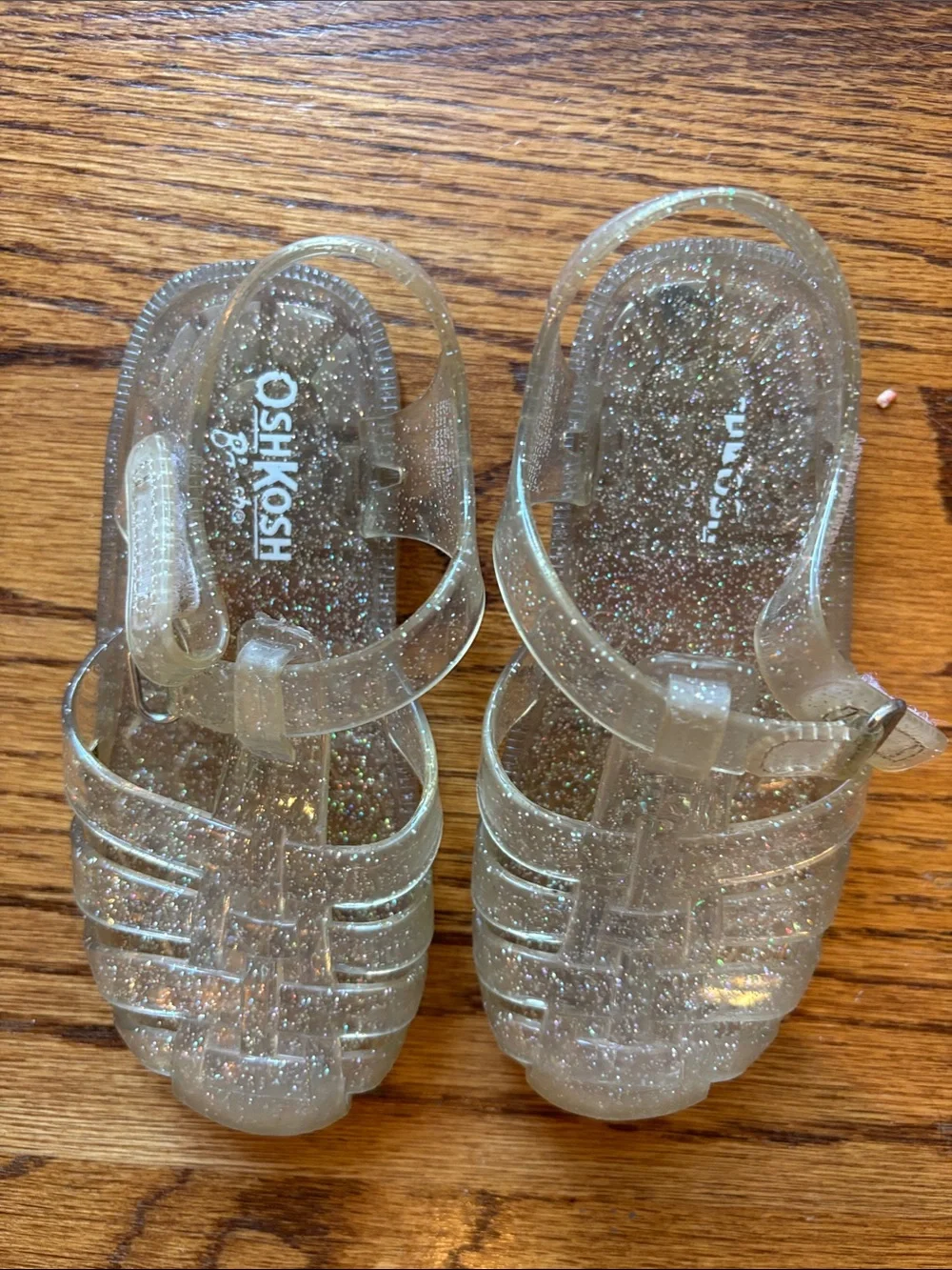 Toddler Jelly Fisherman Sandal Lot Clear Glitter, Silver, Pink sz 8 (+Tan sz 7)